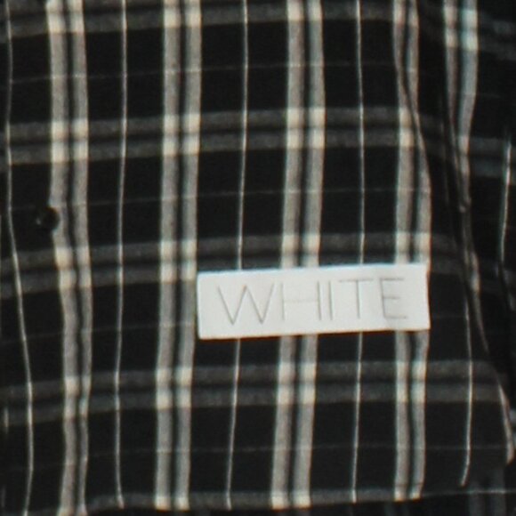 Off-White Checkered Plaid Flannel Shirt  Black  White men  size medium - Picture 6 of 8